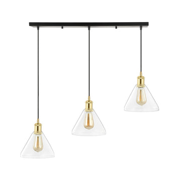 Kiawah Island 30.5" Metal/Glass Contemporary Modern LED Pendant - JONATHAN Y